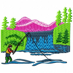 Fishing Embroidery Design 1 Fishing Embroidery Design 1